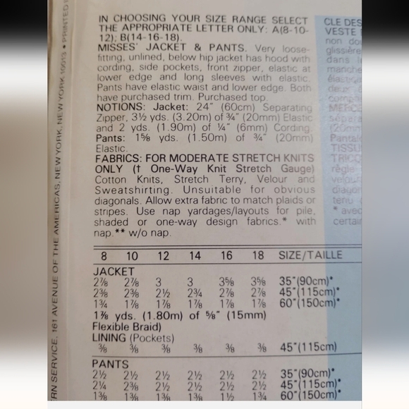 80's Womens Track Suit sewing pattern See & Sew 5335 by Butterick  - Picture 6 of 15